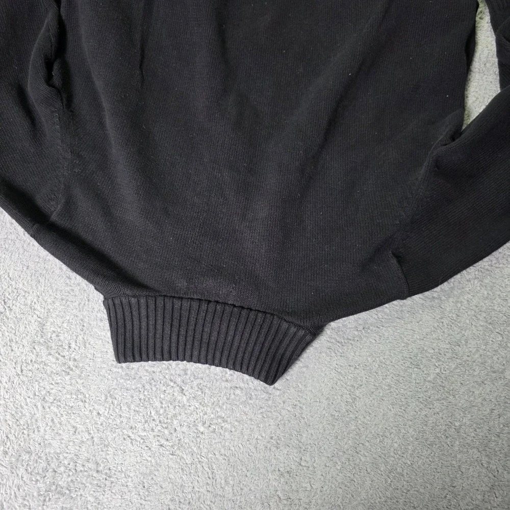 Lauren Ralph Lauren Womens 2X Sweater Navy Blue Quarter Zip Crest Cotton Knit